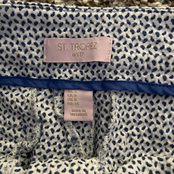 St. Tropez West Polka Dot Mid Rise Classic Shorts Women's Size 4 Preppy Stretch - Picture 7 of 7